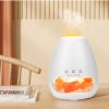 Flame Oil Diffuser Himalayan Salt Lamp Diffuser, Essential Oil Diffusers Ultrasonic Cool Mist Humidifier with a Pack of 100% Pure Himalayan Pink Salt Rock, 200ml