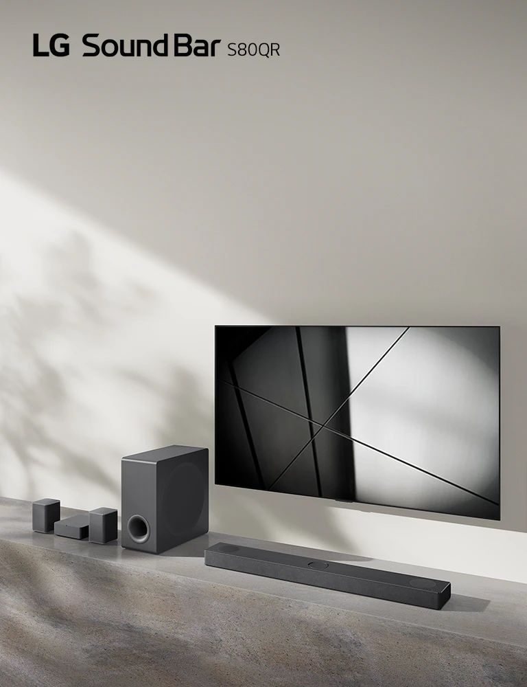 LG S80QR 5.1.3ch Sound bar with 4ch Rear Speakers, Center Up-Firing, Dolby Atmos DTS - Image 3